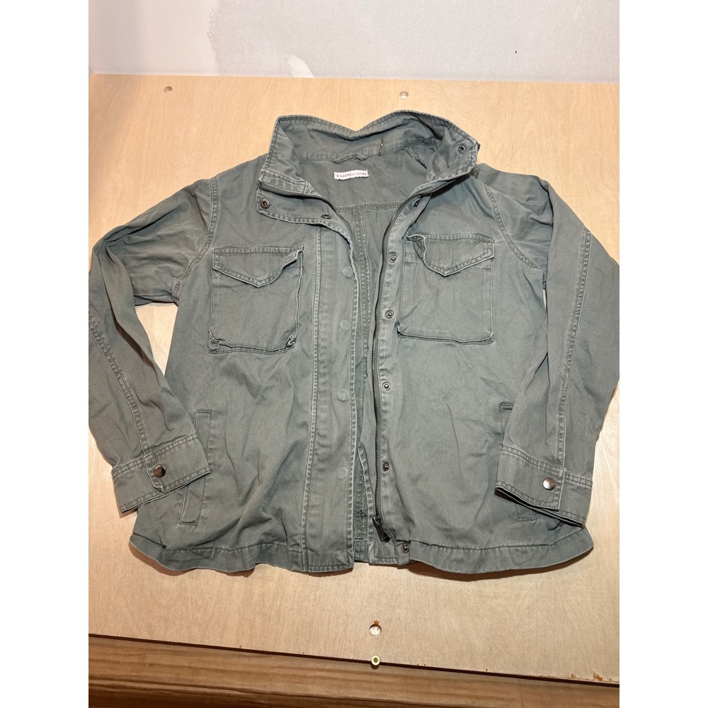 Sincerely Jules Olive Green Utility Military Jacket Womens Medium Cargo Safari